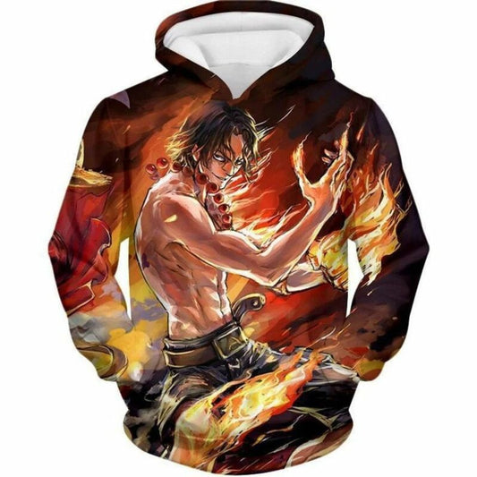 One Piece Pirate Portgas D Ace Fan Art Over Print 3d Hoodie Zip Hoodie Moonbestprint