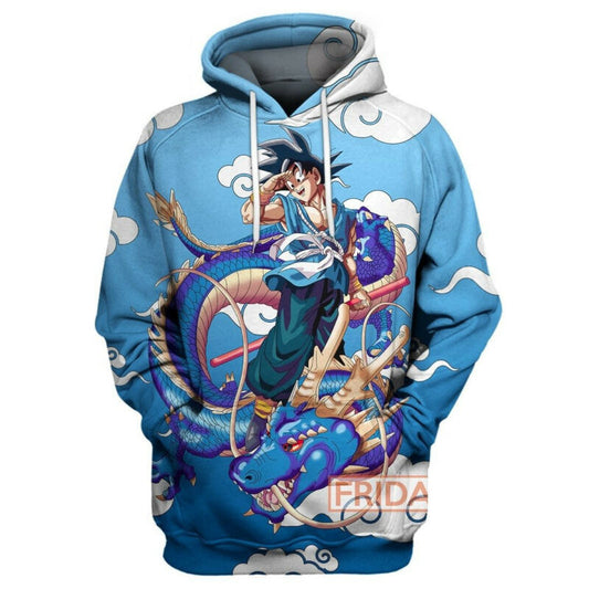 Dragon Ball Hoodie Goku With Dragon 3d Hoodie Zip Hoodie Moonbestprint