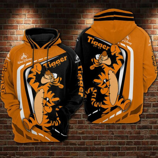 Tigger Cartoon Winnie The Pooh Walt Disney 1 Over Print 3d Hoodie Zip Hoodie Moonbestprint