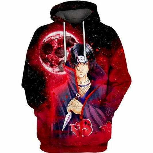 Itachi Uchiha Dread Eyes Naruto Anime All Over Printing 3d Hoodie Moonbestprint