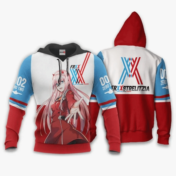 Darling In The Franxx Code 002 Zero Two Anime Manga For Men And Women 3d Hoodie Zip Hoodie Moonbestprint