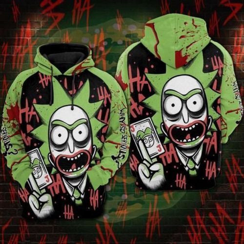 Joker Cartoon Rick And Morty Why So Serious Over Print 3d Hoodie Zip Hoodie 914 Moonbestprint
