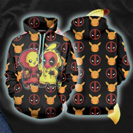 Deadpool 3d Printed Colorful Long Sleeve Hoodie Moonbestprint