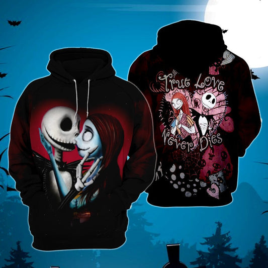 Jack Skellington And Sally Halloween Hoodie, Halloween Horror Shirt, Horror Hoodie Moonbestprint