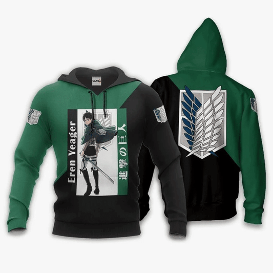 Eren Yeager Attack On Titan Anime Manga For Men And Women 3d Hoodie Zip Hoodie Moonbestprint