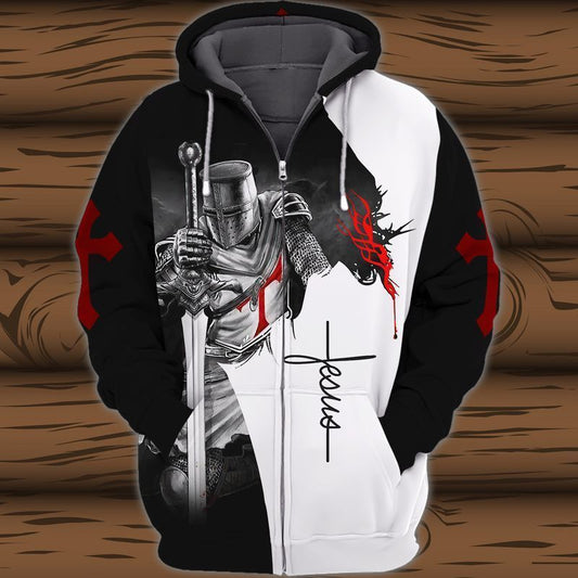 Knight Of Jesus Warrior For Men And Women 3d Hoodie Zip Hoodie Moonbestprint