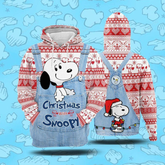 Snoopy Christmas Hoodie Snoopy Hoodie Christmas With Snoopy Santa Snoopy 3d Hoodie Zip Hoodie Moonbestprint