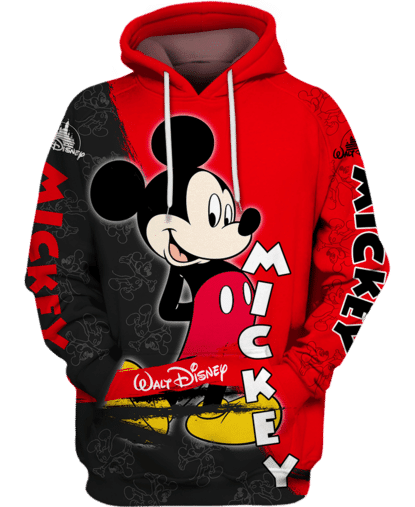 Black And Red Mickey Mouse 3d Hoodie Zipper Hoodie Moonbestprint