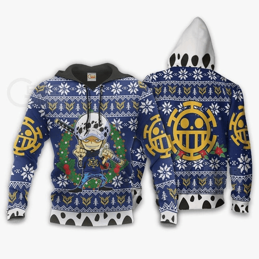 Trafalgar Law Ugly Christmas One Piece Anime Manga For Men And Women 3d Hoodie Zip Hoodie Moonbestprint