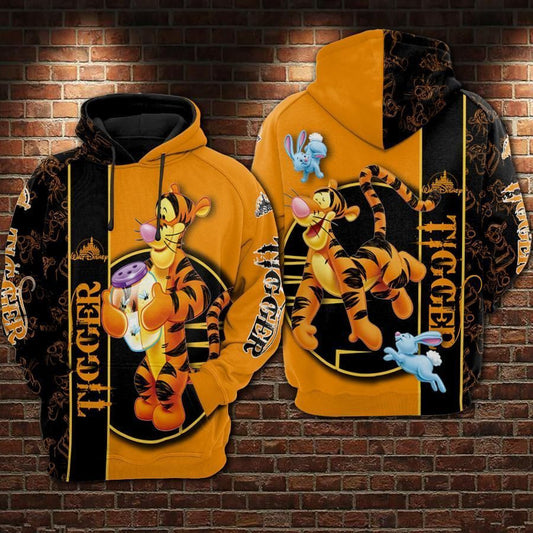 Tigger Cartoon Winnie The Pooh Movies Disney Over Print 3d Hoodie Zip Hoodie 723 Moonbestprint