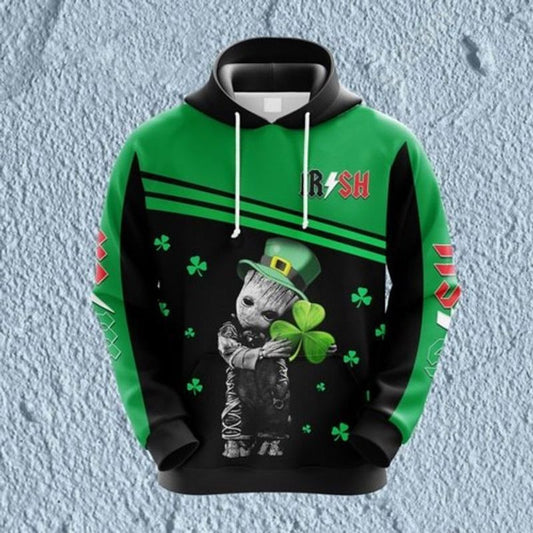Groot Hold Shamrock Saint Patrick Rsquos Day Men And Women 3d Hoodie Moonbestprint