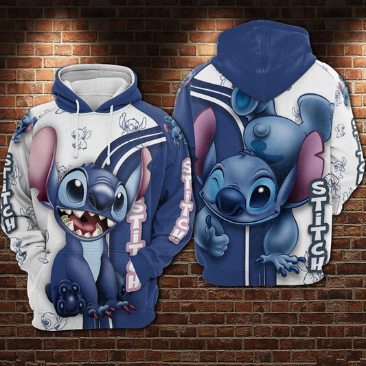 Stitch Wink Over Print 3d Hoodie Zip Hoodie Moonbestprint
