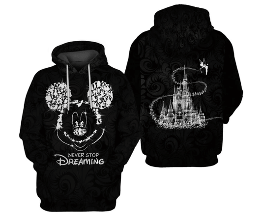 Mickey Never Stop Dreaming 3d Hoodie Zip Hoodie Moonbestprint