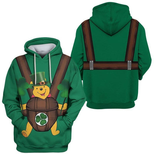 Saint Patrick Day Pooh Apparel Green Over Print 3d Hoodie Zip Hoodie Moonbestprint