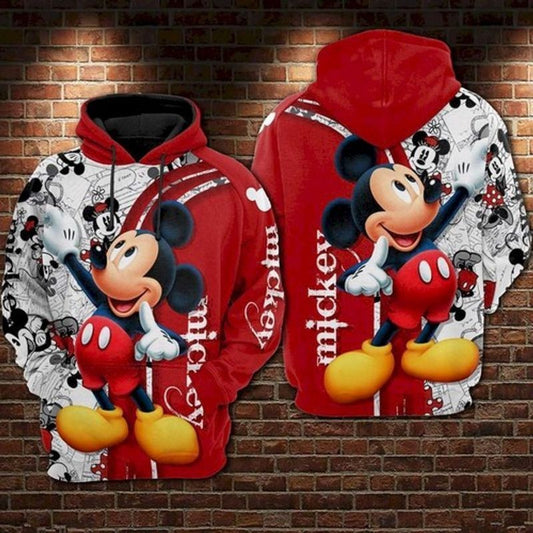 Mickey And Minnie Mouse Disney Black Red 3d Hoodie Moonbestprint