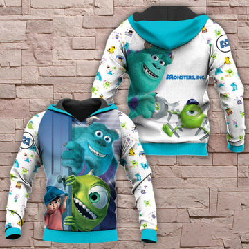 Monsters Inc Cartoon Characters 3d Hoodie Zip Hoodie Moonbestprint