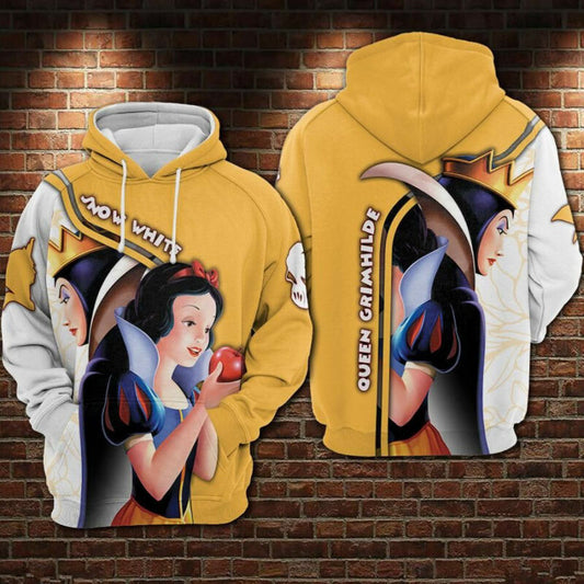 Snow White And Queen Grimhilde Over Print 3d Hoodie Zip Hoodie Moonbestprint