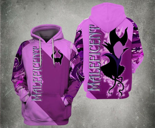 Disney Villain Maleficient Silhouette Purple 3d Hoodie Zip Hoodie Moonbestprint