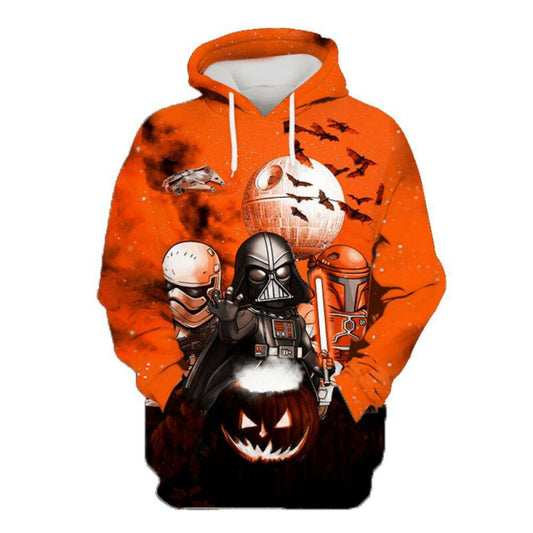 Star Wars Darth Vader Stormtrooper Halloween Night Orange 3d Hoodie Zip Hoodie Moonbestprint