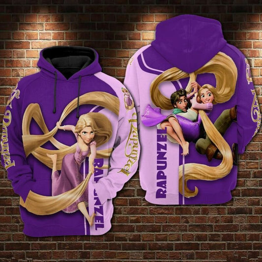 Tangled Rapunzel Movies Disney Princess Over Print 3d Hoodie Zip Hoodie Moonbestprint