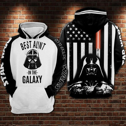 Darth Vader Best Aunt In The Galaxy American Flag Over Print 3d Hoodie Zip Hoodie Moonbestprint