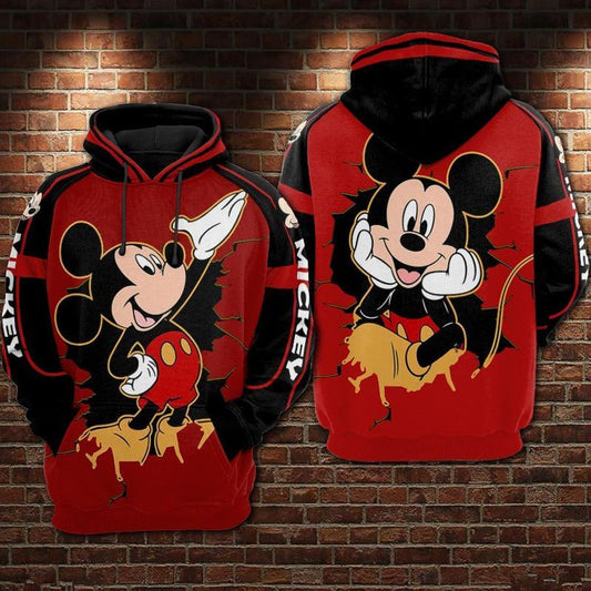 Mickey Breaking Wall Over Print 3d Hoodie Zip Hoodie Moonbestprint