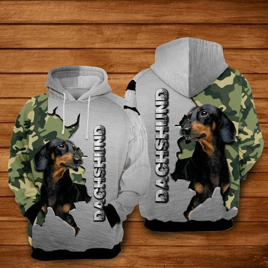 Dachshund Over Print 3d Hoodie Zip Hoodie Moonbestprint