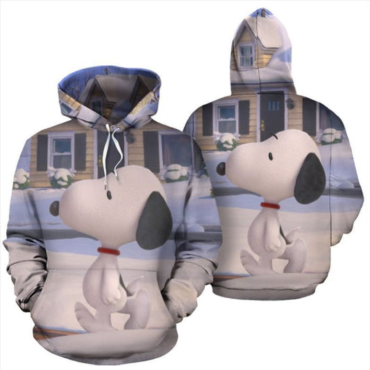 Snoopy Following Charlie Over Print 3d Hoodie Zip Hoodie Moonbestprint