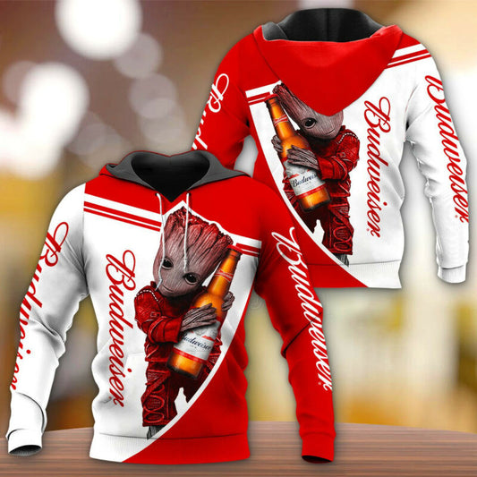 Baby Yoda Hug Budweiser Beer 3d Hoodie Moonbestprint
