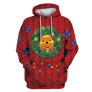 Disney Winnie The Pooh Hoodie Pooh Wreath Bauble Christmas 3d Hoodie Zip Hoodie Moonbestprint