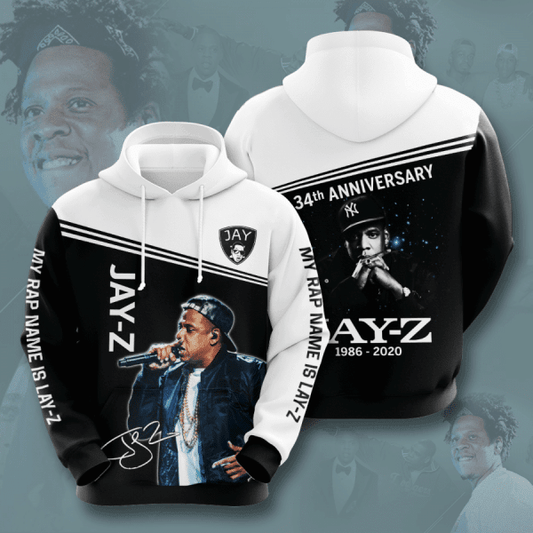 Jay-z 34th Anniversary 1986 2020 Signature Design Gift For Fan Custom 3d Hoodie All Over Printed Hoodie Moonbestprint