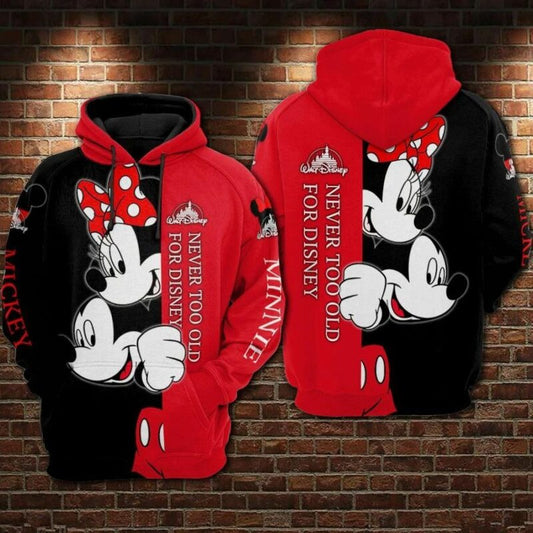 Mickey Minnie Never Too Old For Disney 3d Hoodie Moonbestprint