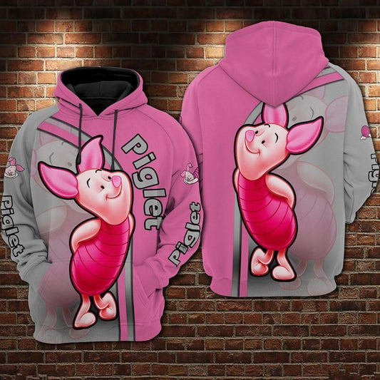 Piglet Cartoon Winnie The Pooh Over Print 3d Hoodie Zip Hoodie 558 Moonbestprint