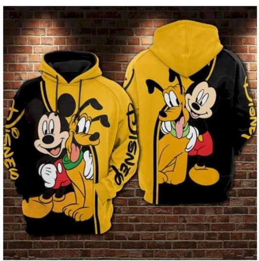 Mickey Mouse And Pluto Disney 3d Hoodie Moonbestprint