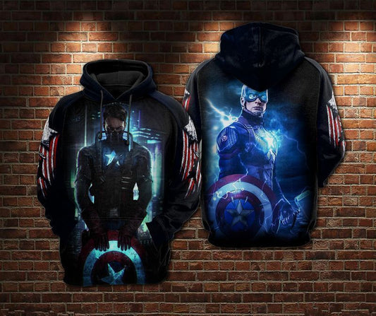 Captain America, Avengers, Marvel Over Print 3d Hoodie Zip Hoodie Moonbestprint