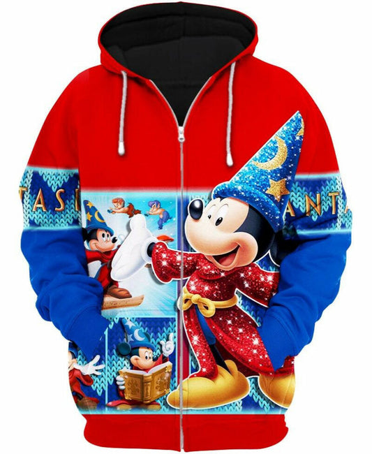 Mickey Mouse Witch 3d Hoodie Zip Hoodie Moonbestprint