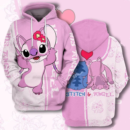 Las His Angel Adorable Couple All Over Print Hoodie Moonbestprint