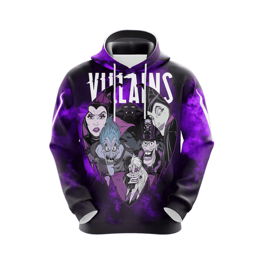 Disney Vilains Cruella Maleficent Hades Purple 3d Hoodie Zip Hoodie Moonbestprint