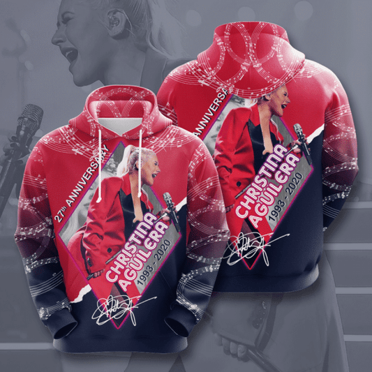 Christina Aguilera 27th Anniversary 1993 2020 Signature Design Gift For Fan Custom 3d Hoodie All Over Printed Hoodie 1 Moonbestprint