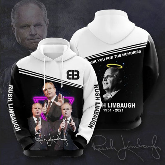 Rush Limbaugh Character Signature Design Gift For Fan Custom 3d Hoodie All Over Printed Hoodie Moonbestprint