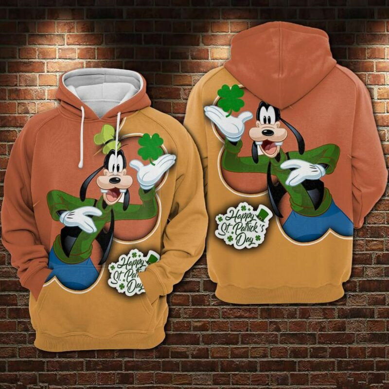 Goofy Movies Disney Happy St Patrick's Day Irish Over Print 3d Hoodie Zip Hoodie Moonbestprint