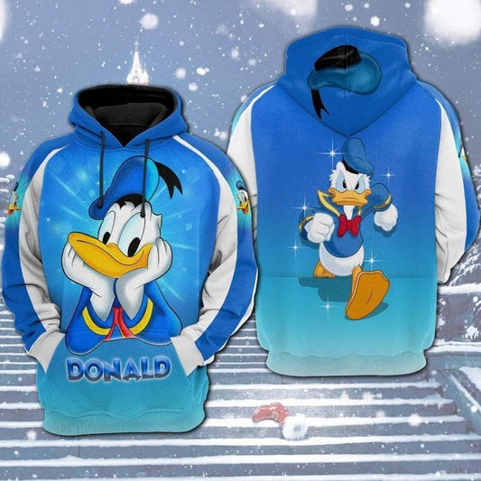 Funny Donald Duck Disney Gift For Fan 3d Hoodie All Over Printed Hoodie Moonbestprint