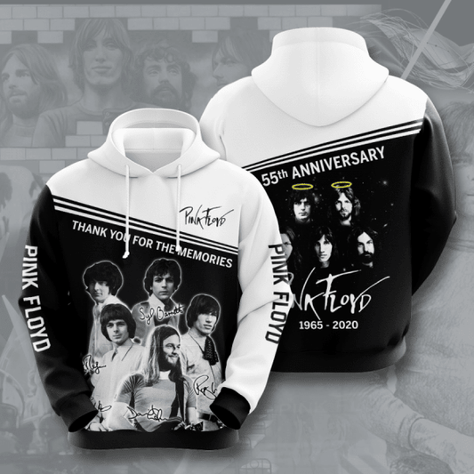 Pink Floyd 55th Anniversary 1965 2020 Signature Design Gift For Fan Custom 3d Hoodie All Over Printed Hoodie Moonbestprint