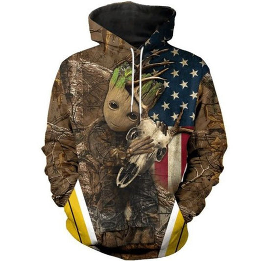Baby Groot Star Wars Skull Deer Camo Deer Hunting 3d Hoodie Moonbestprint