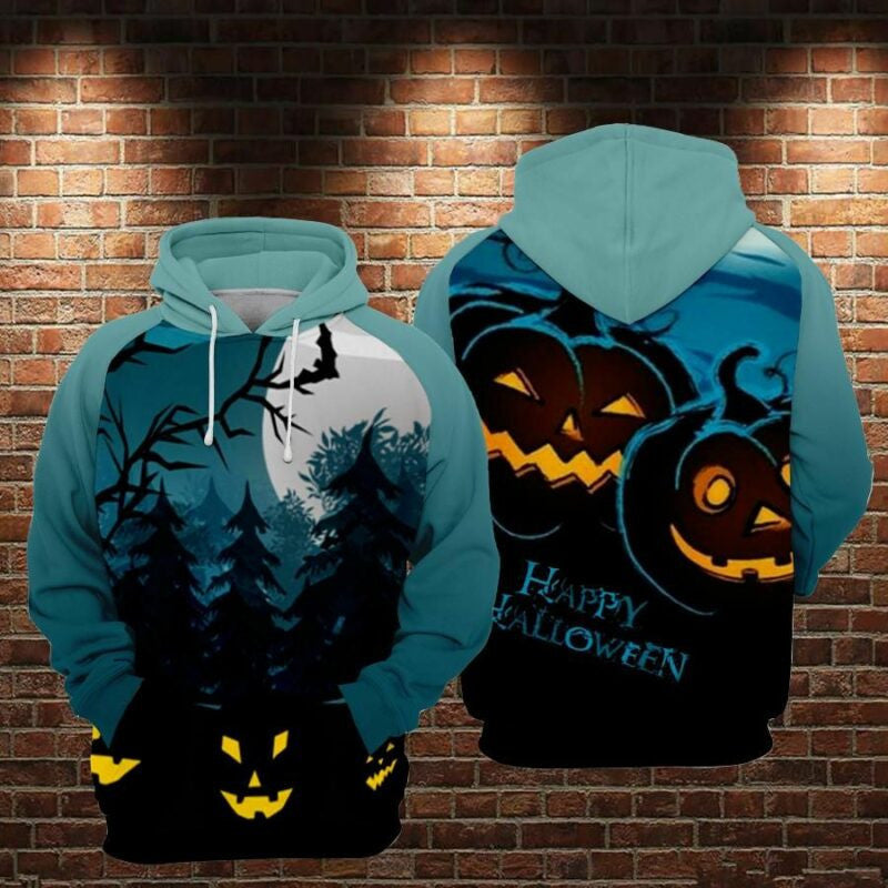 Happy Halloween Over Print 3d Hoodie Zip Hoodie Moonbestprint