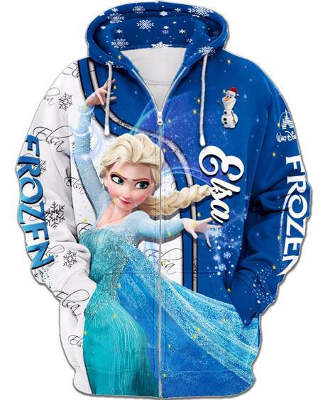 Elsa Of Arendelle Zip-up Hoodie Moonbestprint