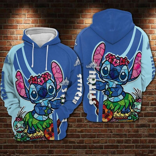 Stitch Hawaii Cartoon Lilo &amp; Stitch 2 Over Print 3d Hoodie Zip Hoodie Moonbestprint