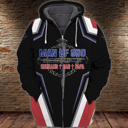 Father's Day Man Of God Husband Dad Papa For Men And Women 3d Hoodie Zip Hoodie Moonbestprint