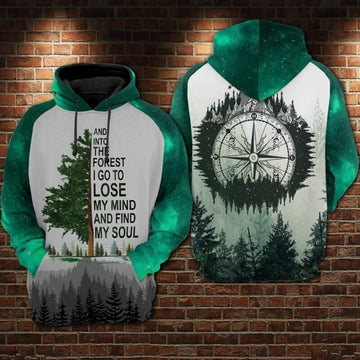 Compass And Pine And Into The Forest I Go To Lose My Mine And Find My Soul Over Print 3d Hoodie Zip Hoodie Moonbestprint
