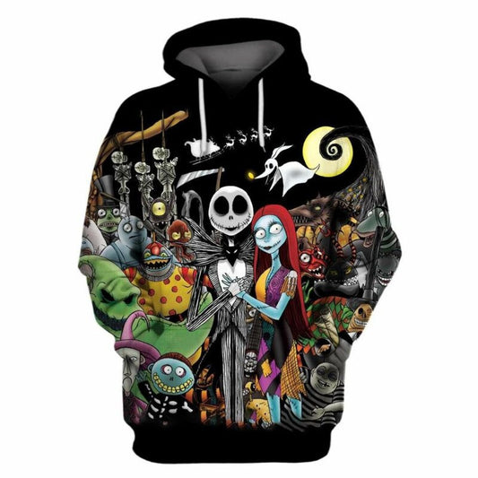The Nightmare Before Christmas Jack And Sally 3d Hoodie Moonbestprint